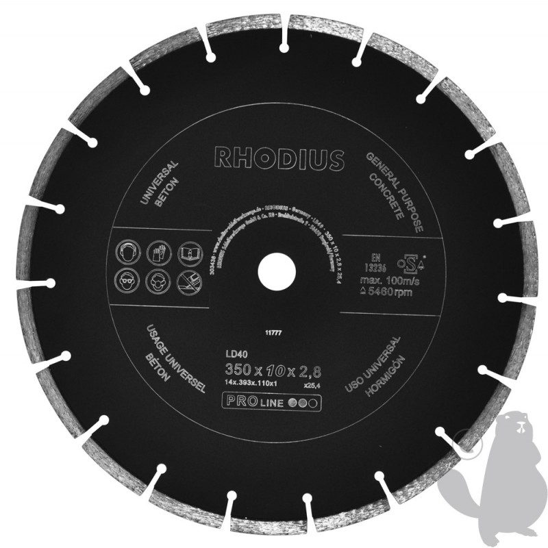 Rhodius Proline 350 mm Disque diamant mm pour disqueuse ECHO CSG7410 